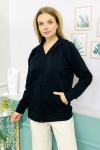 158563 Kapsonlu Fermuarli Cepli Sweatshirt